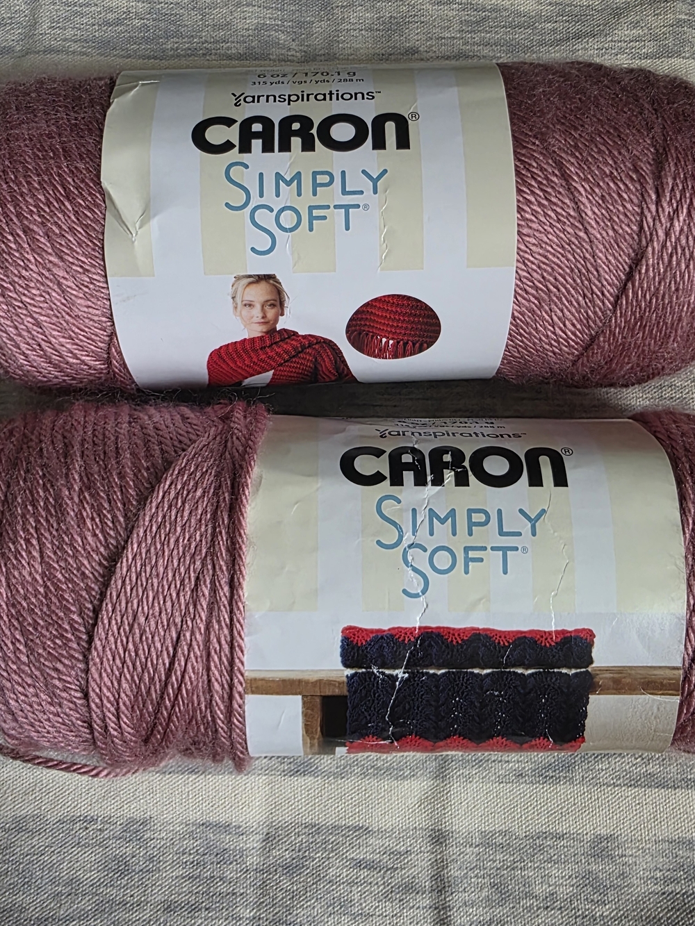 2 Caron Simply Soft Plum Wine 9722 Yarn 6 oz 315 Yds Acrylic No Dye Lot
